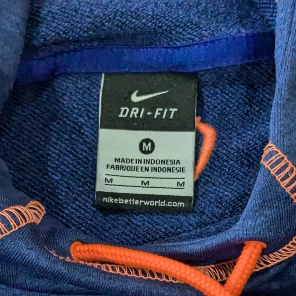 Nike Blue Hoodie with Pink Trim